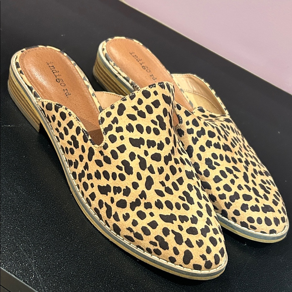 Indigo Rd. Cheetah mules